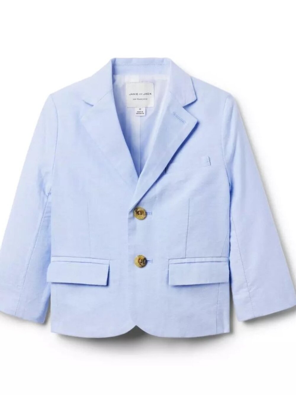 Janie and Jack Boy Oxford Blazer & Matching Pants Suit Set 6-12M Blue EUC